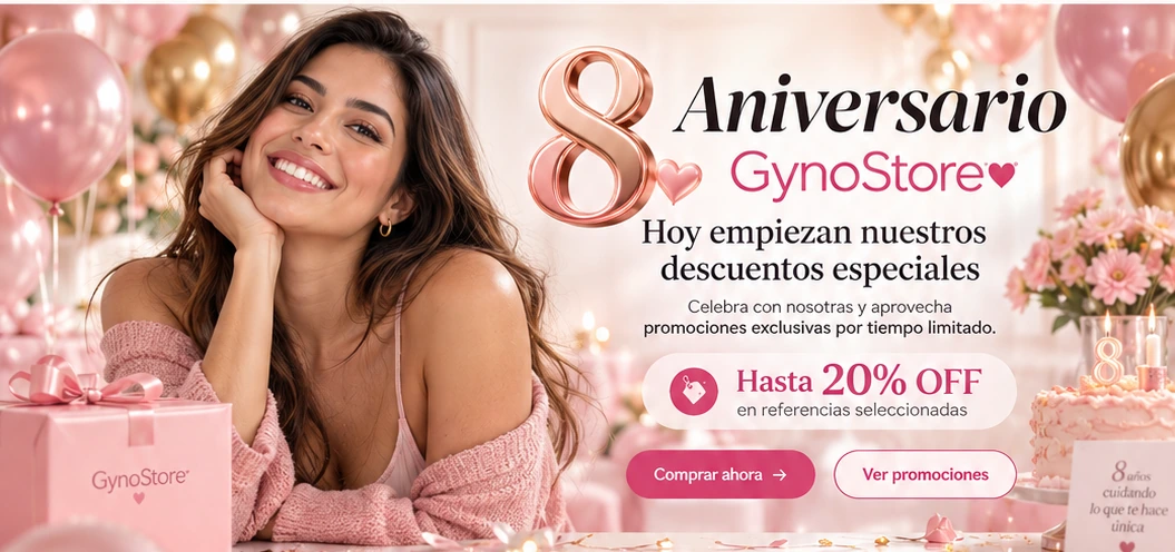 8 aniversario GynoStore. Descuentos especiales y hasta 20% OFF en referencias seleccionadas.
